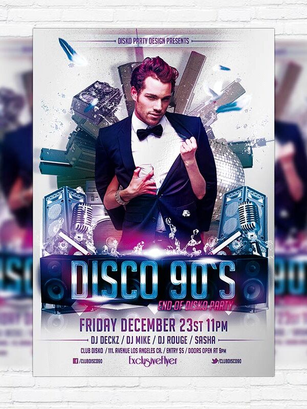 Disco 90's Night - Premium PSD Flyer Template