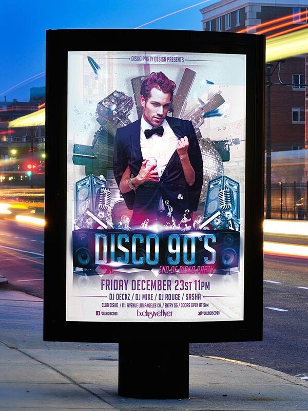 Disco 90's Night - Premium PSD Flyer Template-2