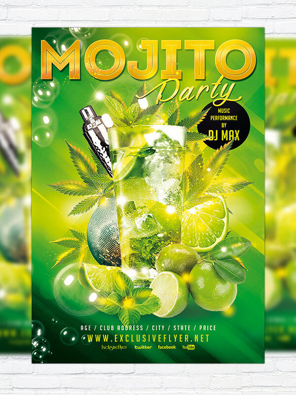 Mojito Night - Premium Flyer Template + Facebook Cover-1