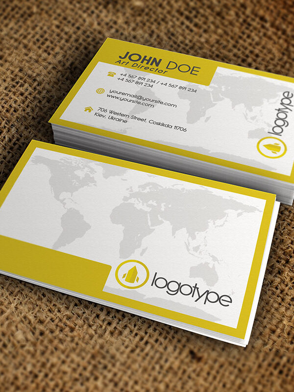 Corporate Yellow Business Card - Premium Business Card Template-1