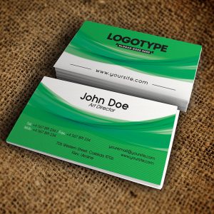 Corporate Green Business Card - Free PSD Template-1