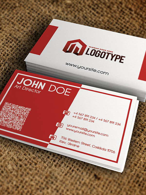 Corporate Red Business Card - Premium Business Card Template-1