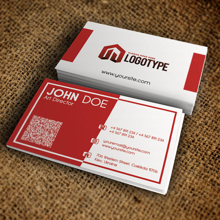 Corporate Red Business Card - Premium Business Card Template-1