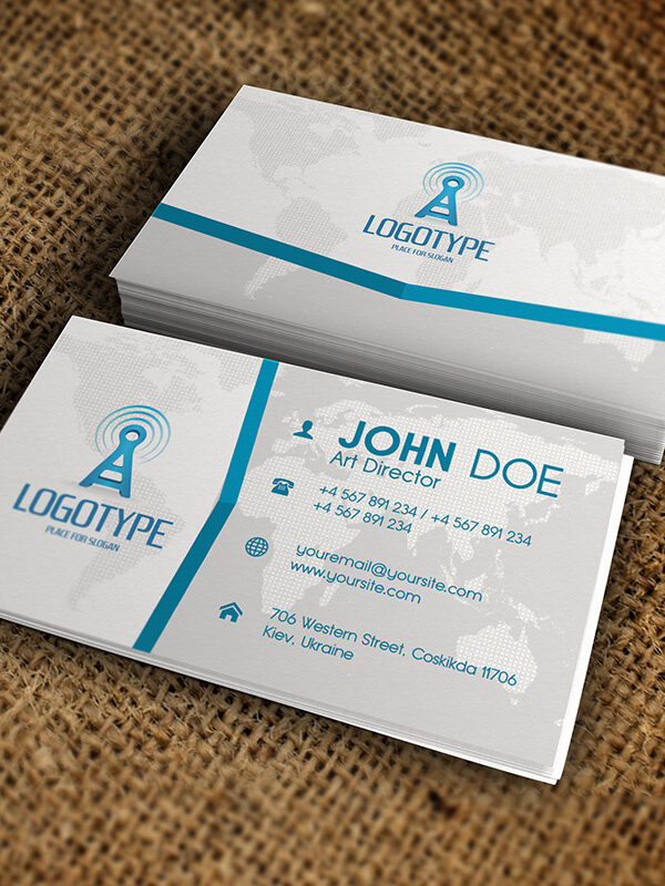 Corporate Blue Business Card - Premium Business Card Template-1