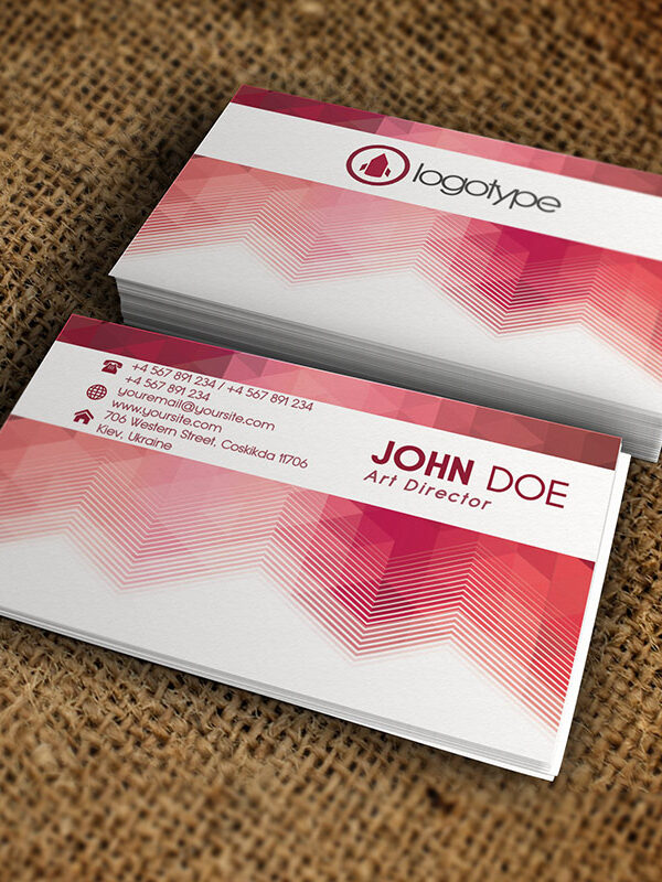 Corporate Pink Business Card - Premium Business Card Template-1