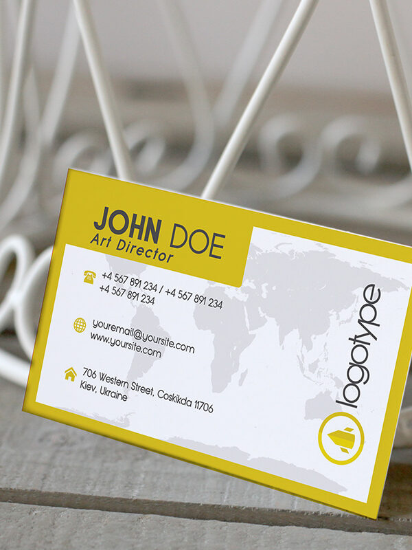 Corporate Yellow Business Card - Premium Business Card Template-2