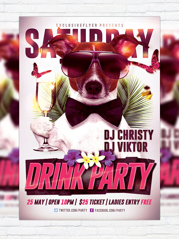 Drink Night - Premium Flyer Template + Facebook Cover-1