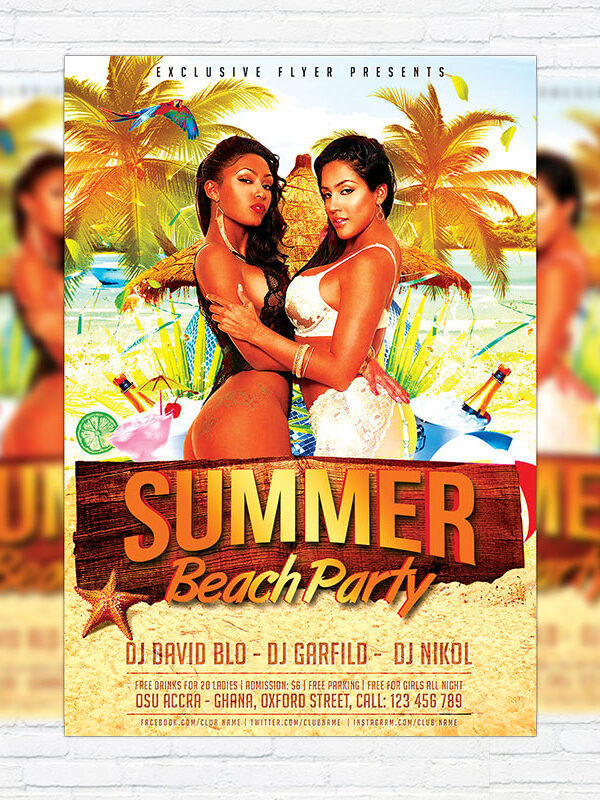 Summer Beach Party Vol.3 - Premium Flyer Template + Facebook Cover-1