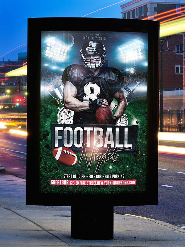 Football Night - Free Club and Party Flyer PSD Template-2