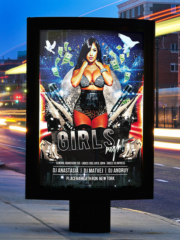 Girls Night - Free Club and Party Flyer PSD Template-2