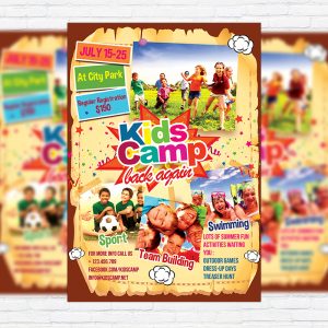 Kids Summer Camp - Premium Business Flyer PSD Template-1