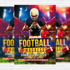 Football Madness - Free Club and Party Flyer PSD Template-1