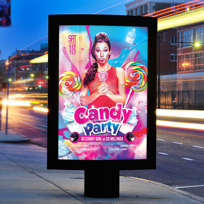 Candy Party - Premium Flyer Template + Facebook Cover-2
