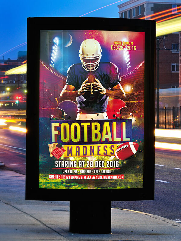 Football Madness - Free Club and Party Flyer PSD Template-2