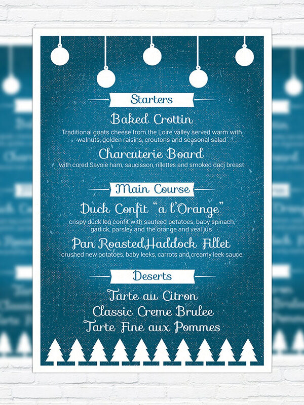 Christmas Menu - Premium A5 Menu Template