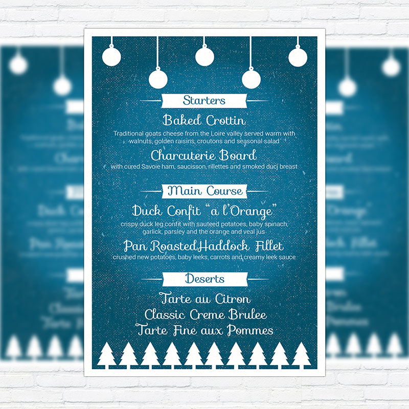 Christmas Menu Premium A5 Menu Template ExclsiveFlyer Free And 