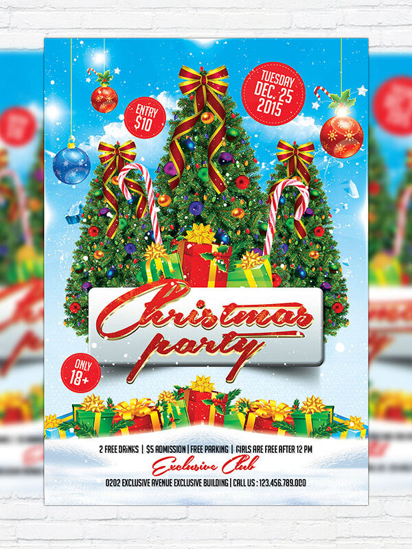 Christmas Party - Free Club and Party Flyer PSD Template
