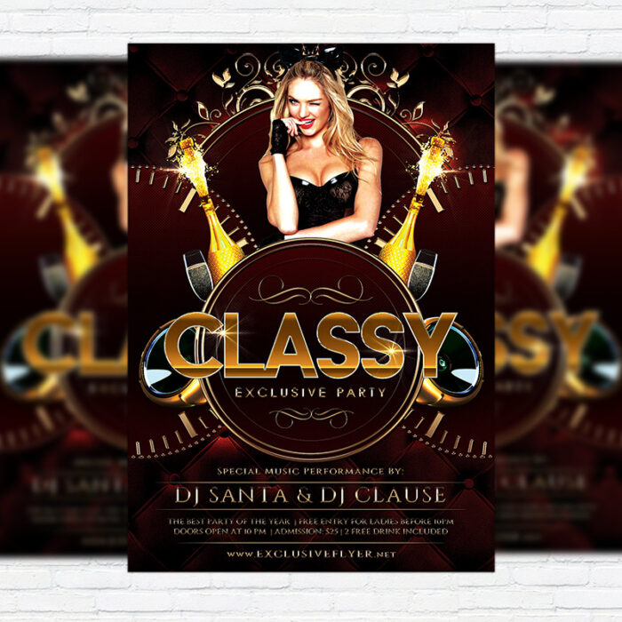 Classy Exclusive Party - Premium Flyer Template + Facebook Cover