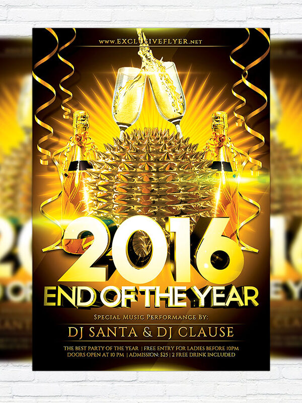 End Of The Year - Premium Flyer Template + Facebook Cover
