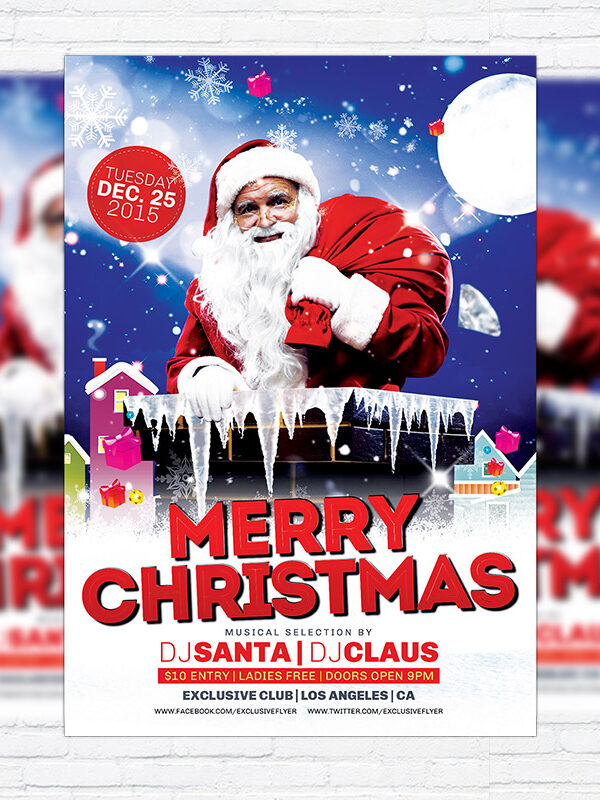 Merry Christmas - Premium Flyer Template + Facebook Cover
