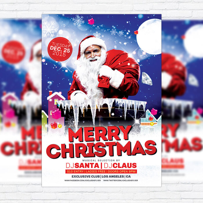Merry Christmas - Premium Flyer Template + Facebook Cover