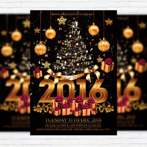 Happy New Year - Premium Flyer Template + Facebook Cover