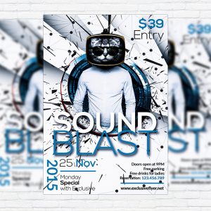 Sound Blast - Premium Flyer Template + Facebook Cover
