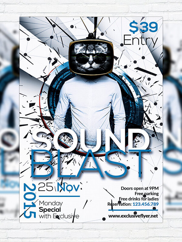 Sound Blast - Premium Flyer Template + Facebook Cover