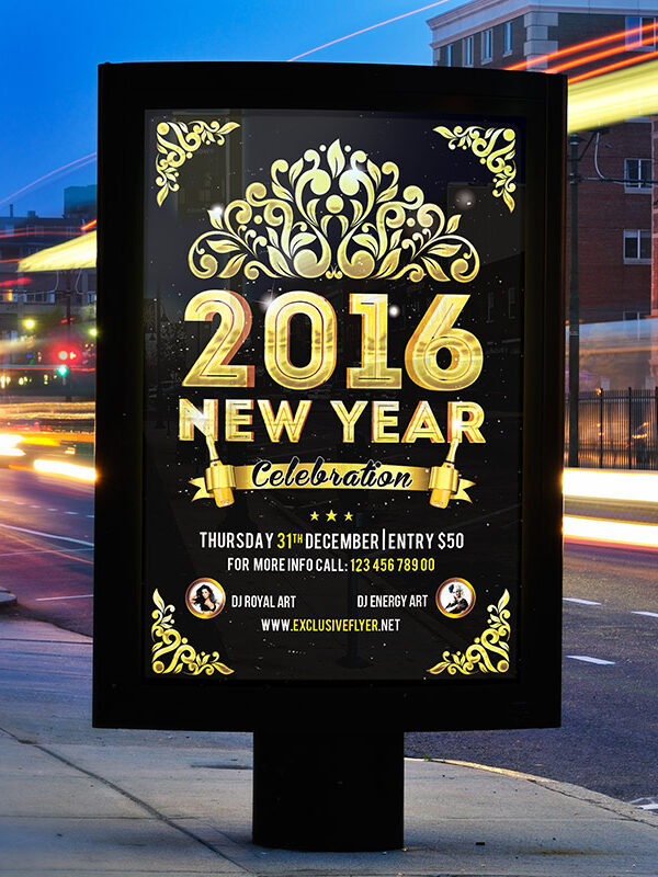 2016 New Year Party - Premium Flyer Template + Facebook Cover