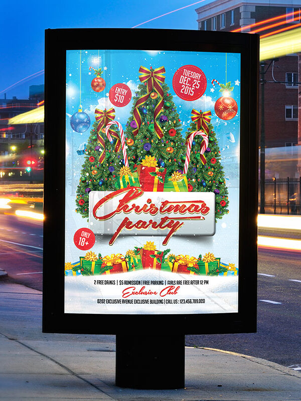 Christmas Party - Free Club and Party Flyer PSD Template