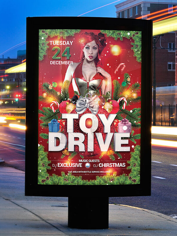 Toy Drive Party - Premium Flyer Template + Facebook Cover
