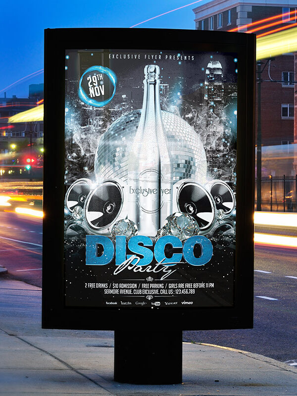 Disco Party - Premium Flyer Template + Facebook Cover
