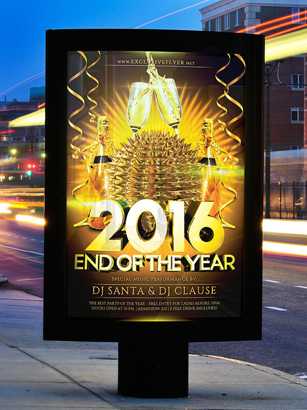 End Of The Year - Premium Flyer Template + Facebook Cover