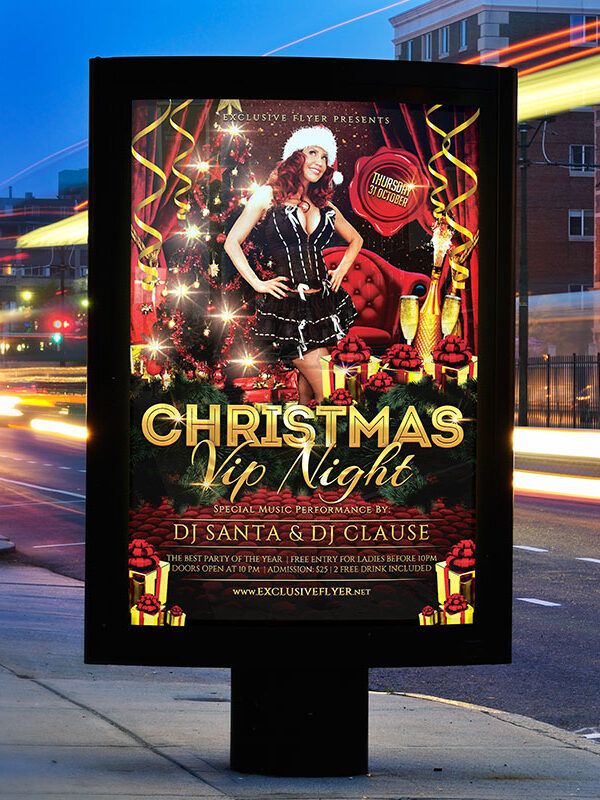 Vip Christmas Night - Premium Flyer Template + Facebook Cover