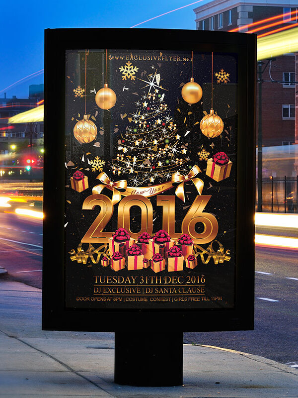 Happy New Year - Premium Flyer Template + Facebook Cover