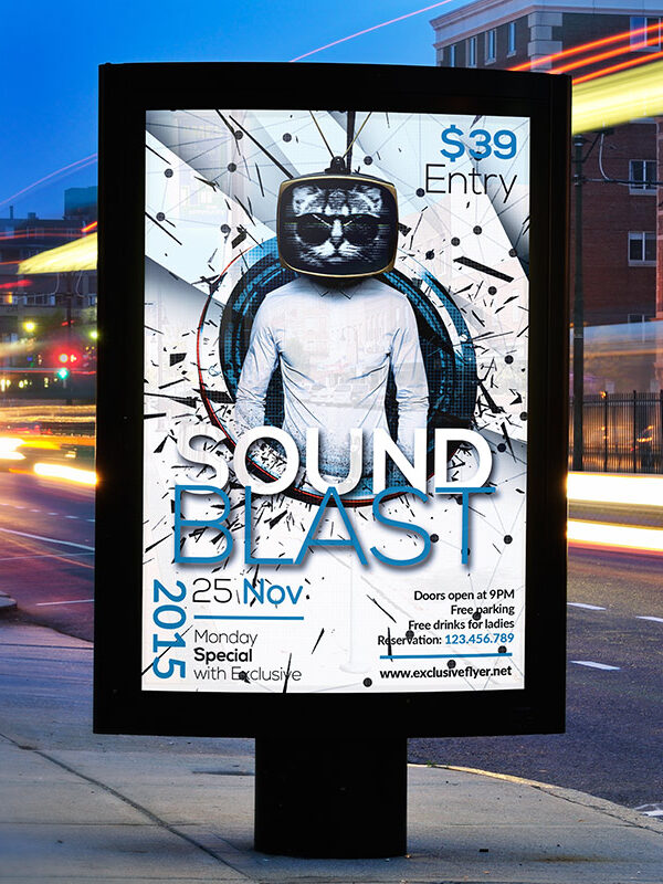 Sound Blast - Premium Flyer Template + Facebook Cover