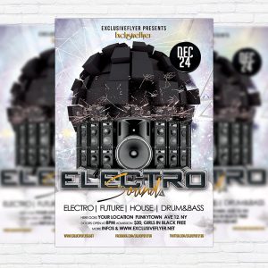 Electro Sound - Premium Flyer Template + Facebook Cover