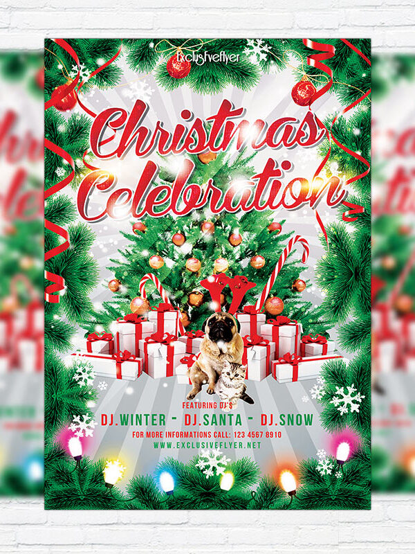 Christmas Celebration - Premium Flyer Template + Facebook Cover