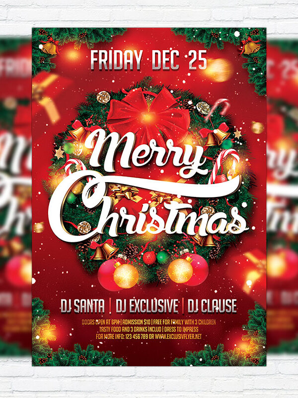 Merry Christmas - Premium Flyer Template + Facebook Cover