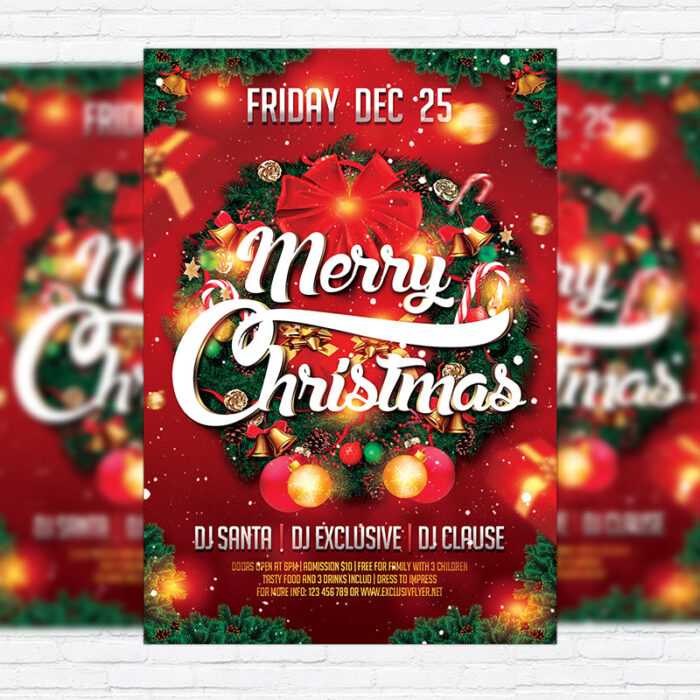 Merry Christmas - Premium Flyer Template + Facebook Cover