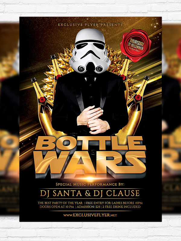 Bottle Wars - Premium Flyer Template + Facebook Cover