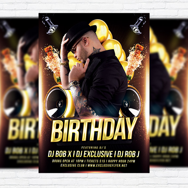 Birthday Party Free Club And Party Flyer PSD Template ExclsiveFlyer 