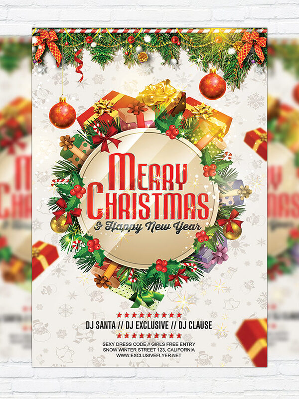 Merry Christmas - Premium Flyer Template + Facebook Cover