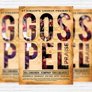 Gospel Praise - Premium Flyer Template + Facebook Cover