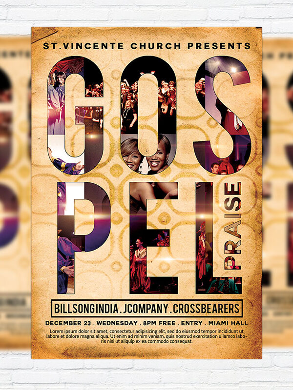 Gospel Praise - Premium Flyer Template + Facebook Cover