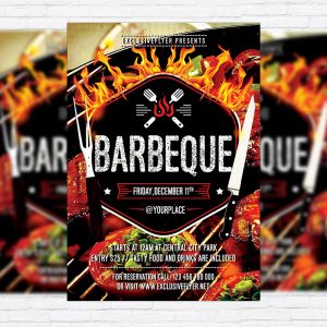 Barbeque Party - Premium Flyer Template + Facebook Cover