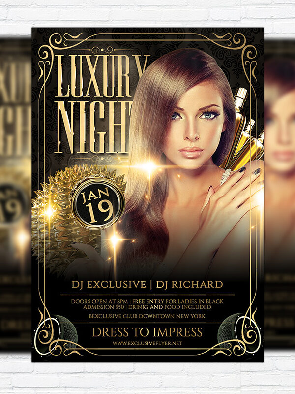 Luxury Night - Premium Flyer Template + Facebook Cover