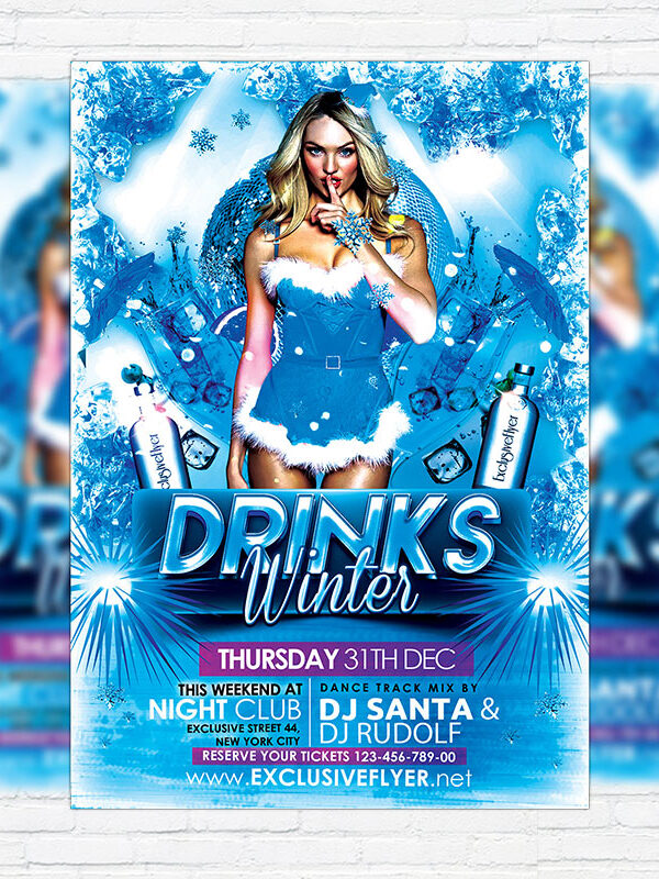 Winter Drinks - Premium Flyer Template + Facebook Cover