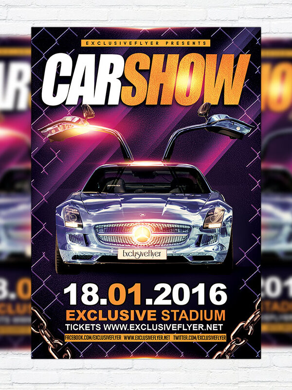 Car Show - Premium Flyer Template + Facebook Cover