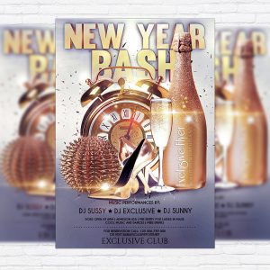 New Year Bash - Premium Flyer Template + Facebook Cover